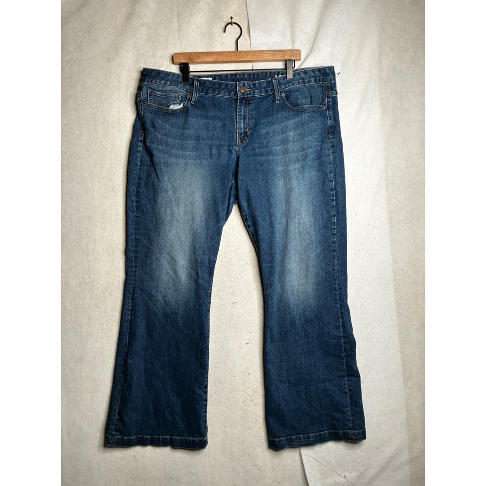 Gap 1969 Long & Lean Flare Jeans‎ Medium Wash Blue Denim Size 35r